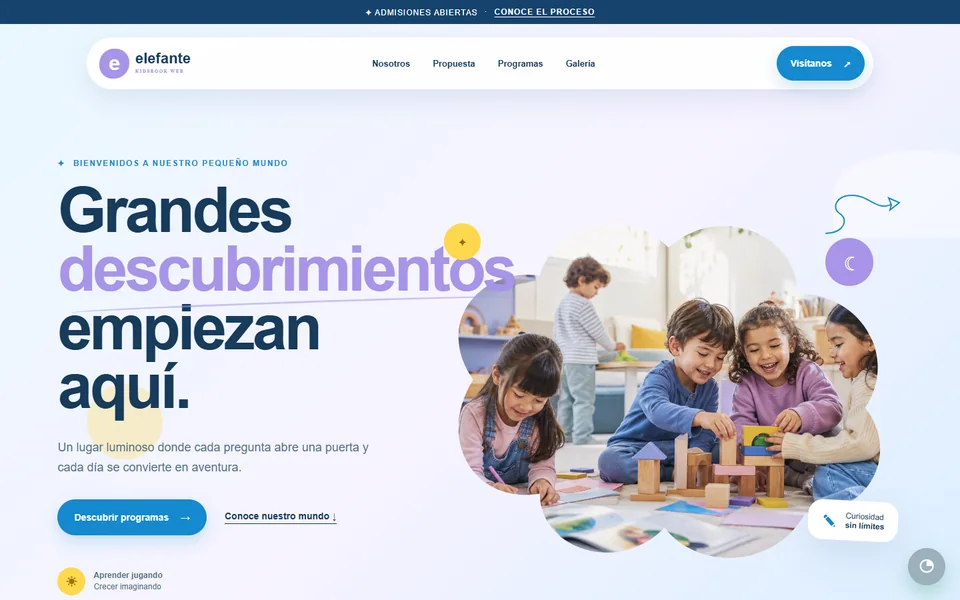 Segundo ejemplo de página creada con Kidsbook Web